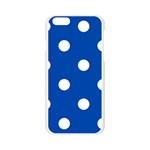Polka Dots - White on Cobalt Blue Apple iPhone 6/6S Silicone Case (Transparent)