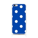 Polka Dots - White on Cobalt Blue Apple iPhone 6/6S Silicone Case (Transparent)