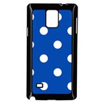 Polka Dots - White on Cobalt Blue Samsung Galaxy Note 4 Case (Black)