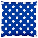 Polka Dots - White on Cobalt Blue Standard Flano Cushion Case (One Side)