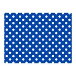 Polka Dots - White on Cobalt Blue Double Sided Flano Blanket (Mini)