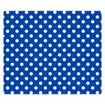Polka Dots - White on Cobalt Blue Double Sided Flano Blanket (Small)