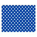 Polka Dots - White on Cobalt Blue Double Sided Flano Blanket (Large)