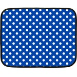 Polka Dots - White on Cobalt Blue Fleece Blanket (Mini)