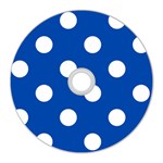 Polka Dots - White on Cobalt Blue CD Wall Clock
