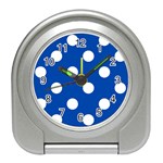 Polka Dots - White on Cobalt Blue Desk Alarm Clock