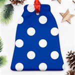 Polka Dots - White on Cobalt Blue Ornament (Bell)