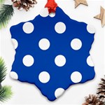 Polka Dots - White on Cobalt Blue Ornament (Snowflake)