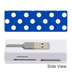 Polka Dots - White on Cobalt Blue Memory Card Reader (Stick)