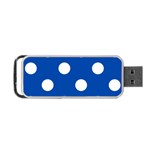 Polka Dots - White on Cobalt Blue Portable USB Flash (Two Sides)