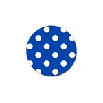 Polka Dots - White on Cobalt Blue Golf Ball Marker