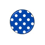 Polka Dots - White on Cobalt Blue Hat Clip Ball Marker