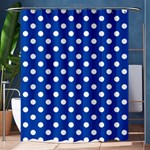 Polka Dots - White on Cobalt Blue Shower Curtain 60  x 72  (Medium)