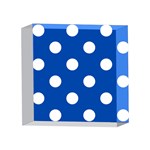 Polka Dots - White on Cobalt Blue 4 x 4  Acrylic Photo Block