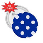 Polka Dots - White on Cobalt Blue 2.25  Button (10 pack)