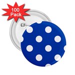 Polka Dots - White on Cobalt Blue 2.25  Button (100 pack)