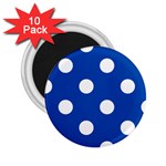 Polka Dots - White on Cobalt Blue 2.25  Magnet (10 pack)