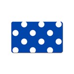 Polka Dots - White on Cobalt Blue Magnet (Name Card)
