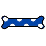 Polka Dots - White on Cobalt Blue Magnet (Dog Bone)