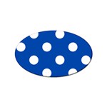 Polka Dots - White on Cobalt Blue Sticker Oval (100 pack)