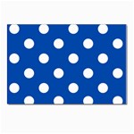 Polka Dots - White on Cobalt Blue Postcard 5  x 7 