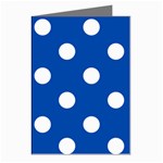 Polka Dots - White on Cobalt Blue Greeting Cards (Pkg of 8)