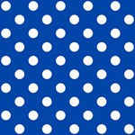 Polka Dots - White on Cobalt Blue ScrapBook Page 8  x 8 