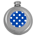 Polka Dots - White on Cobalt Blue Hip Flask (5 oz)