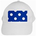 Polka Dots - White on Cobalt Blue White Cap