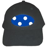 Polka Dots - White on Cobalt Blue Black Cap
