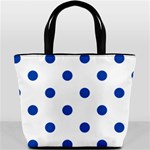 Polka Dots - Cobalt Blue on White Bucket Bag