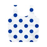 Polka Dots - Cobalt Blue on White Full Print Recycle Bag (M)