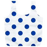 Polka Dots - Cobalt Blue on White Full Print Recycle Bag (XL)