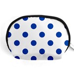 Polka Dots - Cobalt Blue on White Accessory Pouch (Medium)