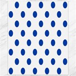 Polka Dots - Cobalt Blue on White Canvas 11  x 14 