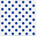 Polka Dots - Cobalt Blue on White Canvas 12  x 12 