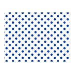 Polka Dots - Cobalt Blue on White Double Sided Flano Blanket (Mini)