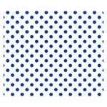 Polka Dots - Cobalt Blue on White Double Sided Flano Blanket (Small)