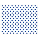 Polka Dots - Cobalt Blue on White Double Sided Flano Blanket (Large)