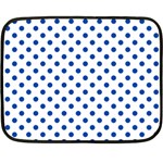 Polka Dots - Cobalt Blue on White Double Sided Fleece Blanket (Mini)