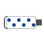 Polka Dots - Cobalt Blue on White Portable USB Flash (One Side)