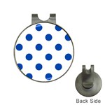 Polka Dots - Cobalt Blue on White Golf Ball Marker Hat Clip