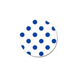 Polka Dots - Cobalt Blue on White Golf Ball Marker