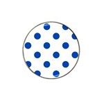Polka Dots - Cobalt Blue on White Hat Clip Ball Marker