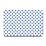 Polka Dots - Cobalt Blue on White Small Doormat