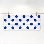 Polka Dots - Cobalt Blue on White Hand Towel