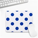 Polka Dots - Cobalt Blue on White Small Mousepad