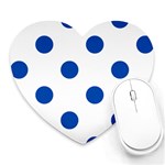 Polka Dots - Cobalt Blue on White Heart Mousepad