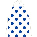 Polka Dots - Cobalt Blue on White Full Print Apron