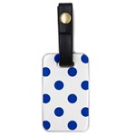 Polka Dots - Cobalt Blue on White Luggage Tag (One Side)
